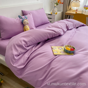 Lưới màu tím in bộ đồ giường microfiber